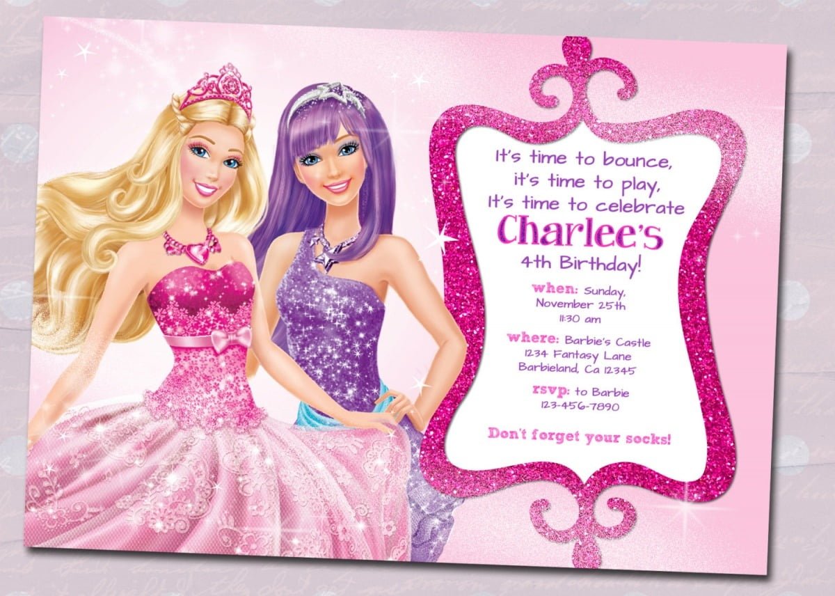 Barbie Invitation Template Nice Barbie Party Invitations