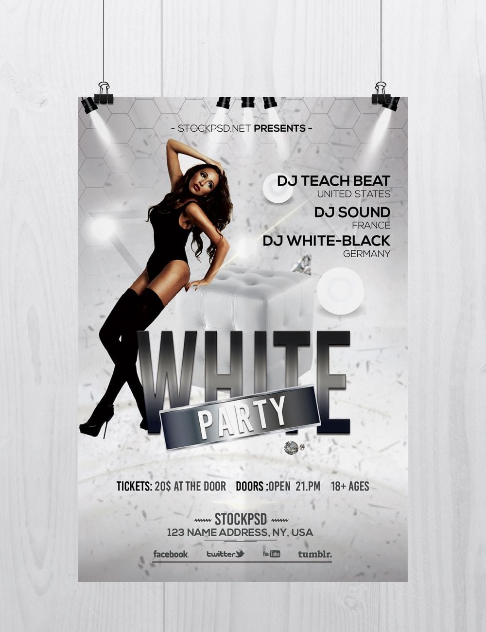 White Party Is A Free Elegant Psd Photoshop Flyer Template To