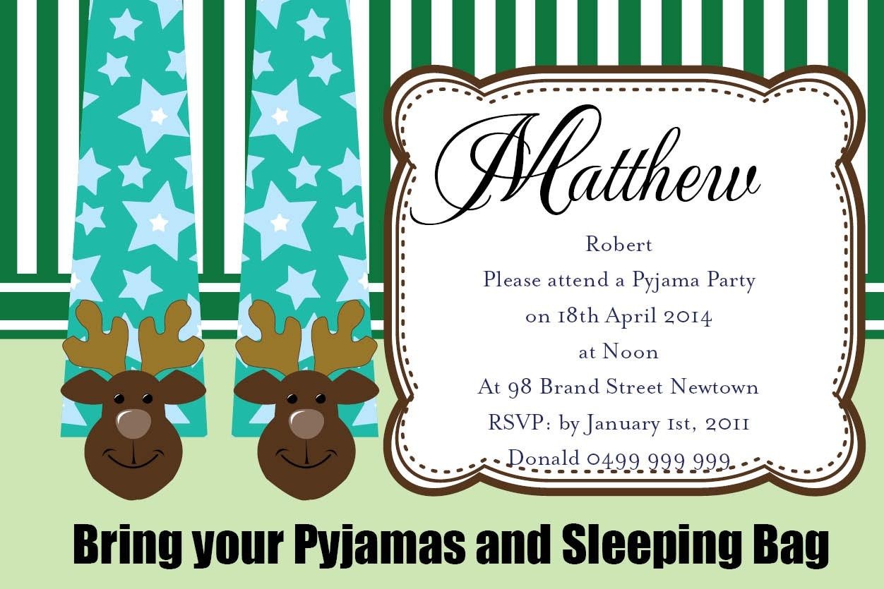 27 Images Of Template Birthday Invite Pyjama Party