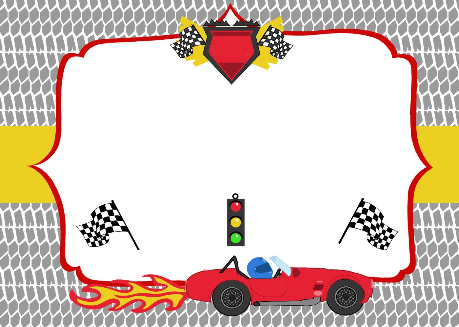 Free Printable Race Car Birthday Party Invitations