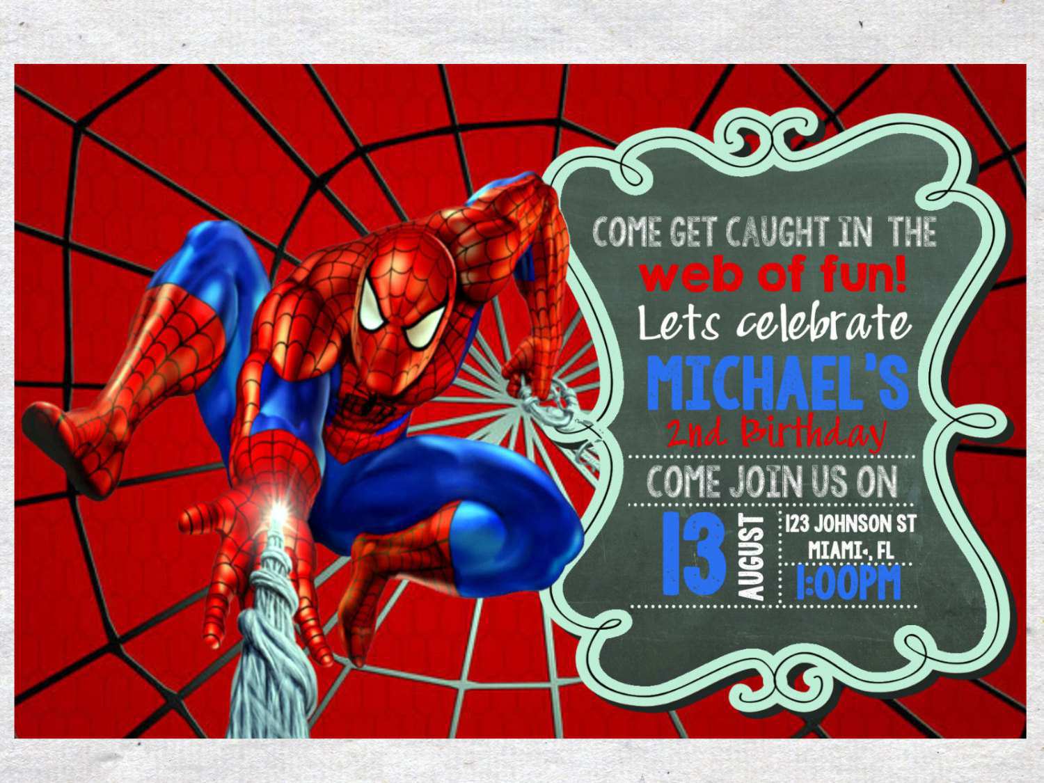 Birthday Invitations  Spiderman Birthday Invitations For A