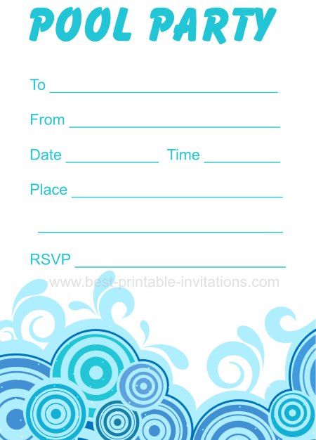 Free Pool Party Invitations And Get Inspired To Create Your Own