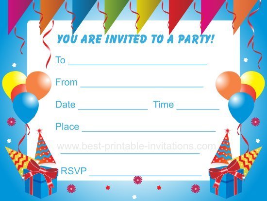 Birthday Party Invitations For Kids Inspirational Printable Kids