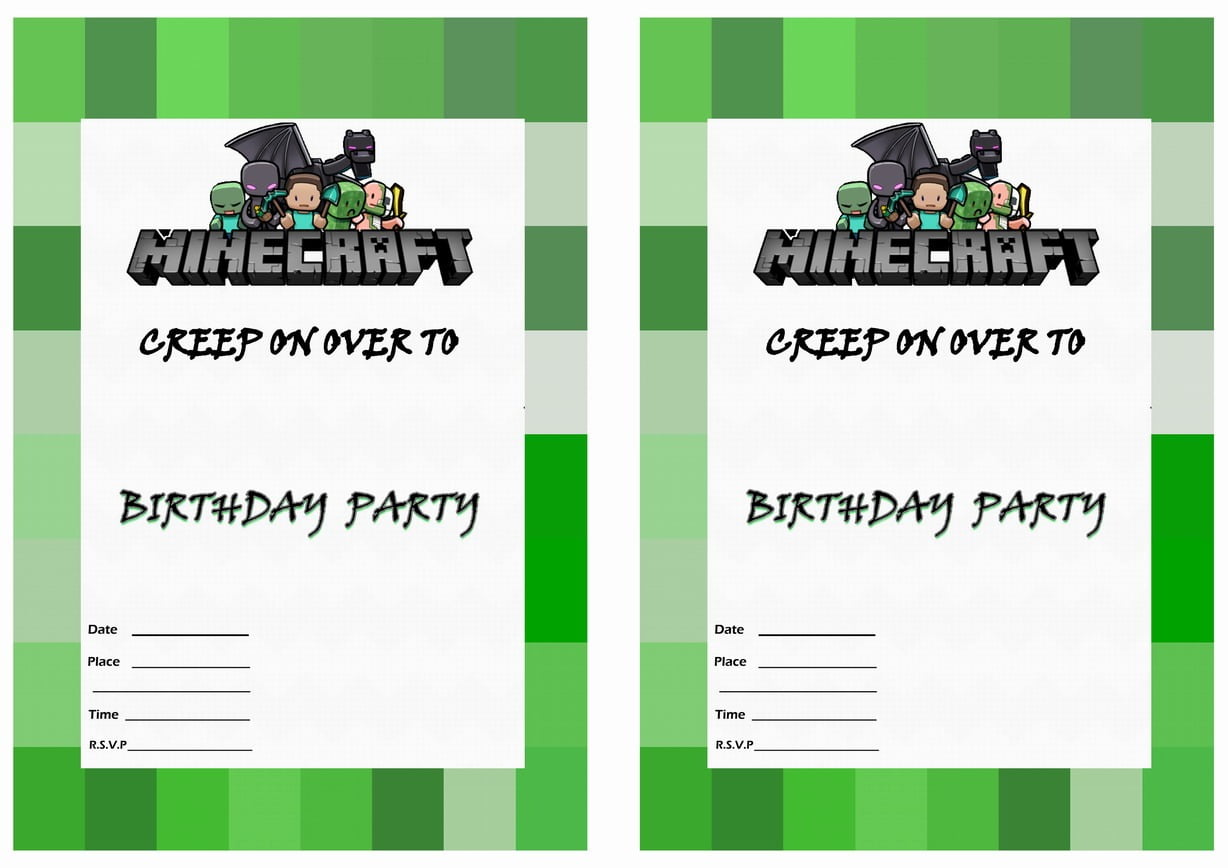 Minecraft Invite Template
