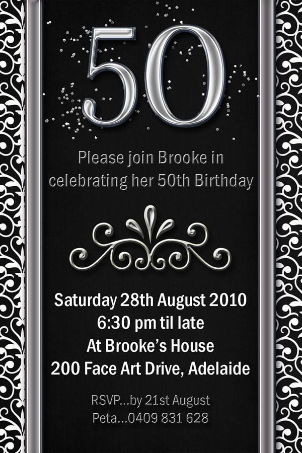Free Th Birthd Best Free 50th Birthday Invitations