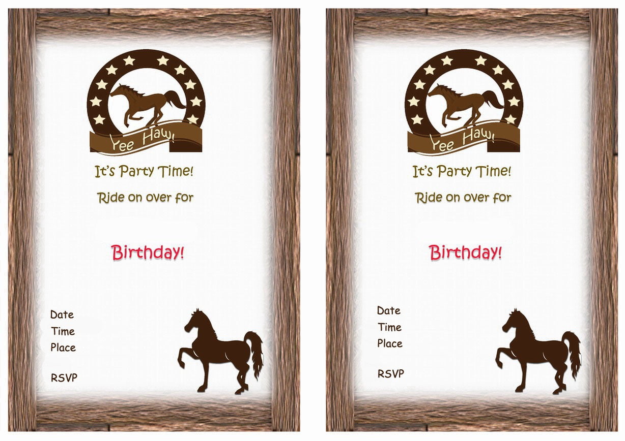 Horse Birthday Invitations Horse Birthday Invitations Drop Dead