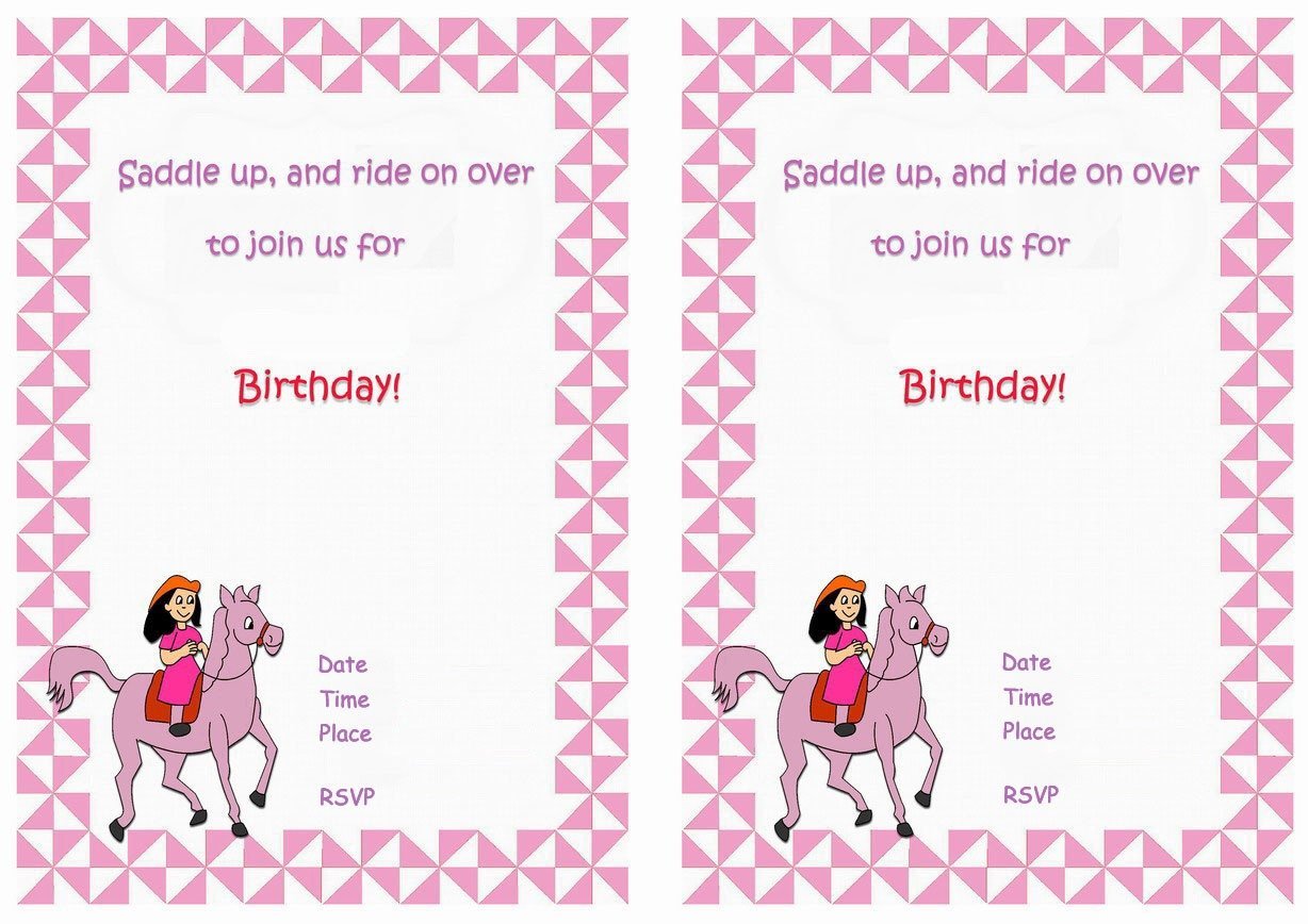 Horse Party Invitations Printable Epic Printable Horse Birthday
