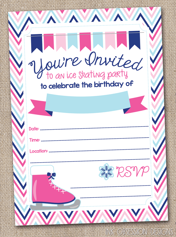 Ice Skating Party Beautiful Skating Party Invitations
