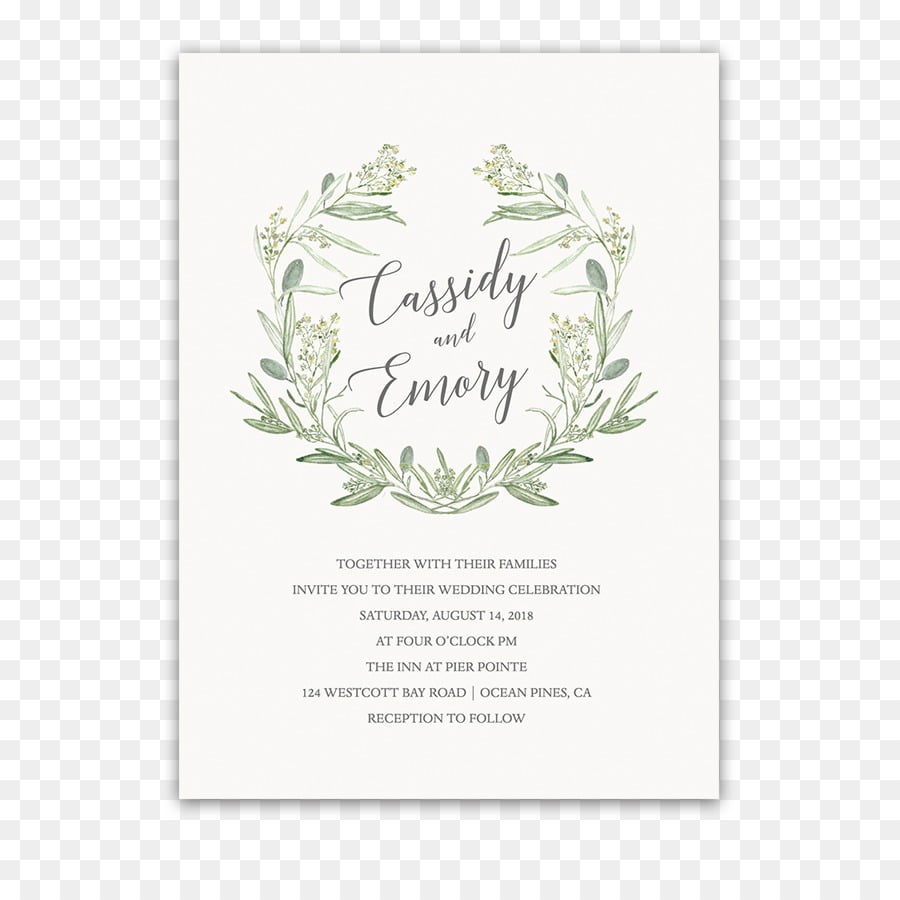 Wedding Invitation Paper Laurel Wreath