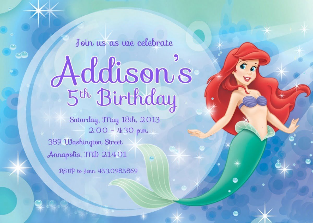 Little Mermaid Party Invitations Little Mermaid Party Invitations