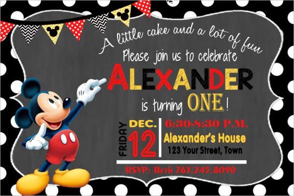 Mickey Mouse Party Invitations Free
