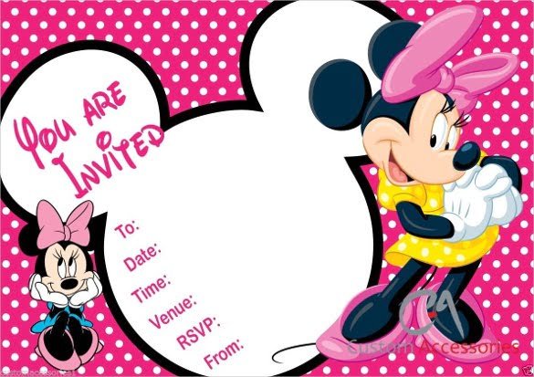 Minn Simple Minnie Mouse 1st Birthday Invitations Free Templates