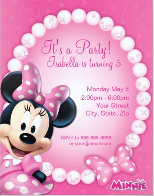 Minnie Mouse Invitations Templates