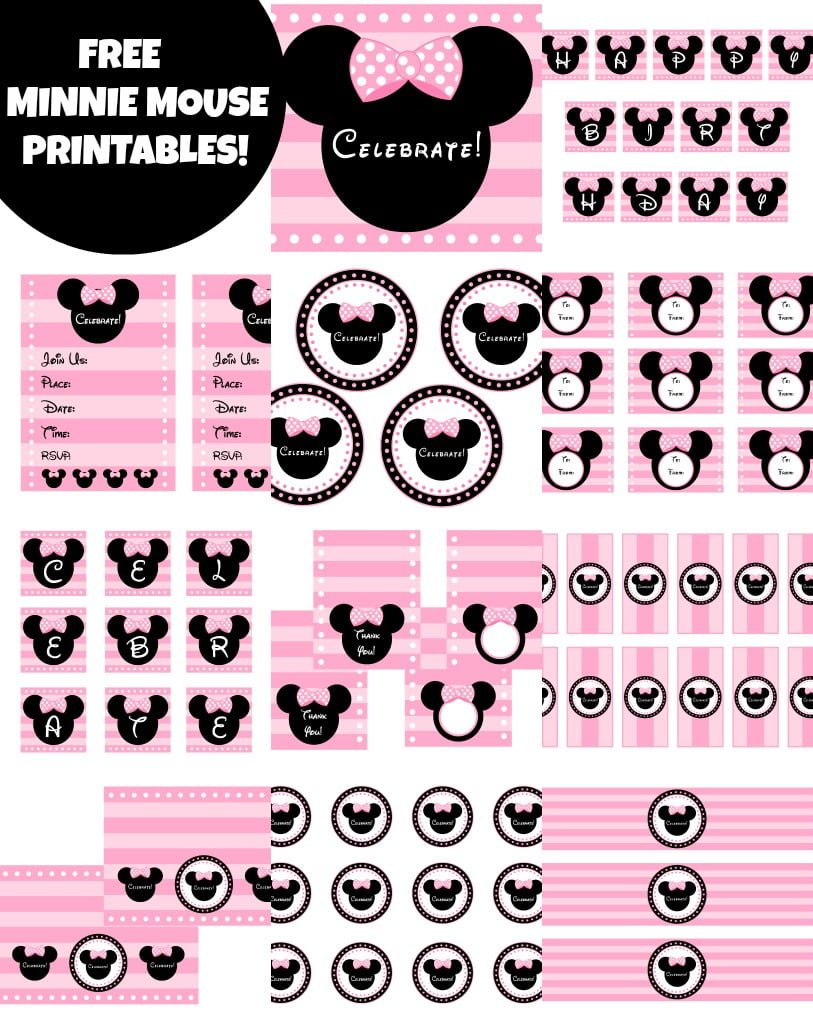 Free Pink Minnie Mouse Birthday Party Printables