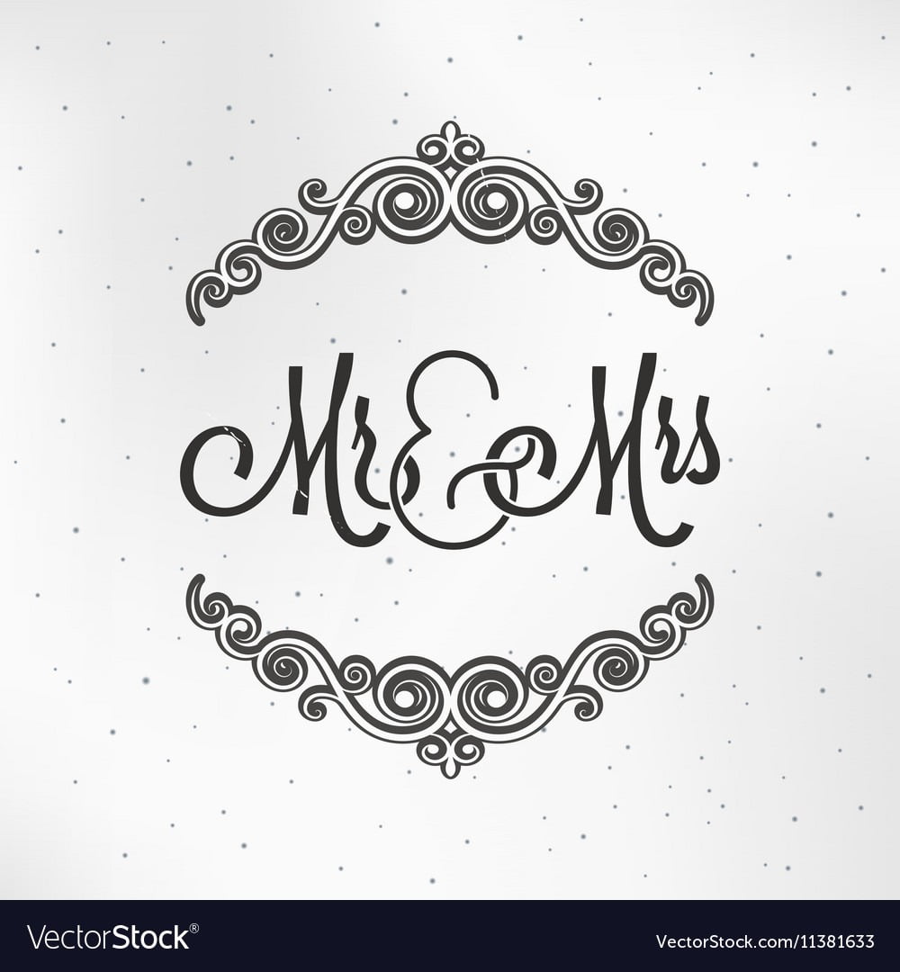 Mister And Miss Wedding Logo Design Background Vector Image