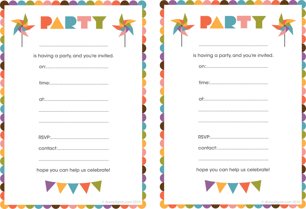 Kids Birthday Unique Printable Birthday Party Invitations