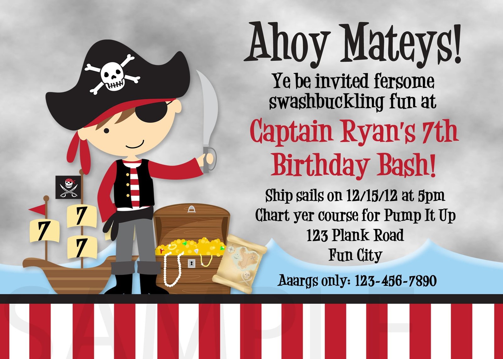 Pirate Birthday Invitations Epic Pirate Party Invitation