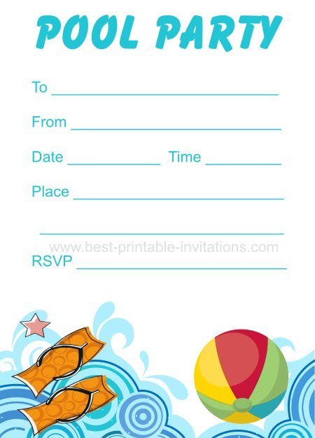 Free Pool Party Invitations And Get Inspired To Create Your Own