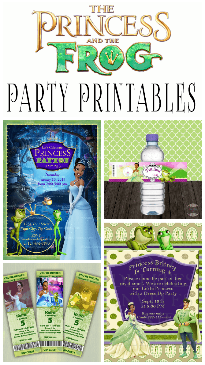 Princess And The Frog Birthday Party Printables