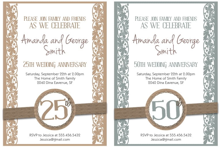 25th Anniversary Invitations