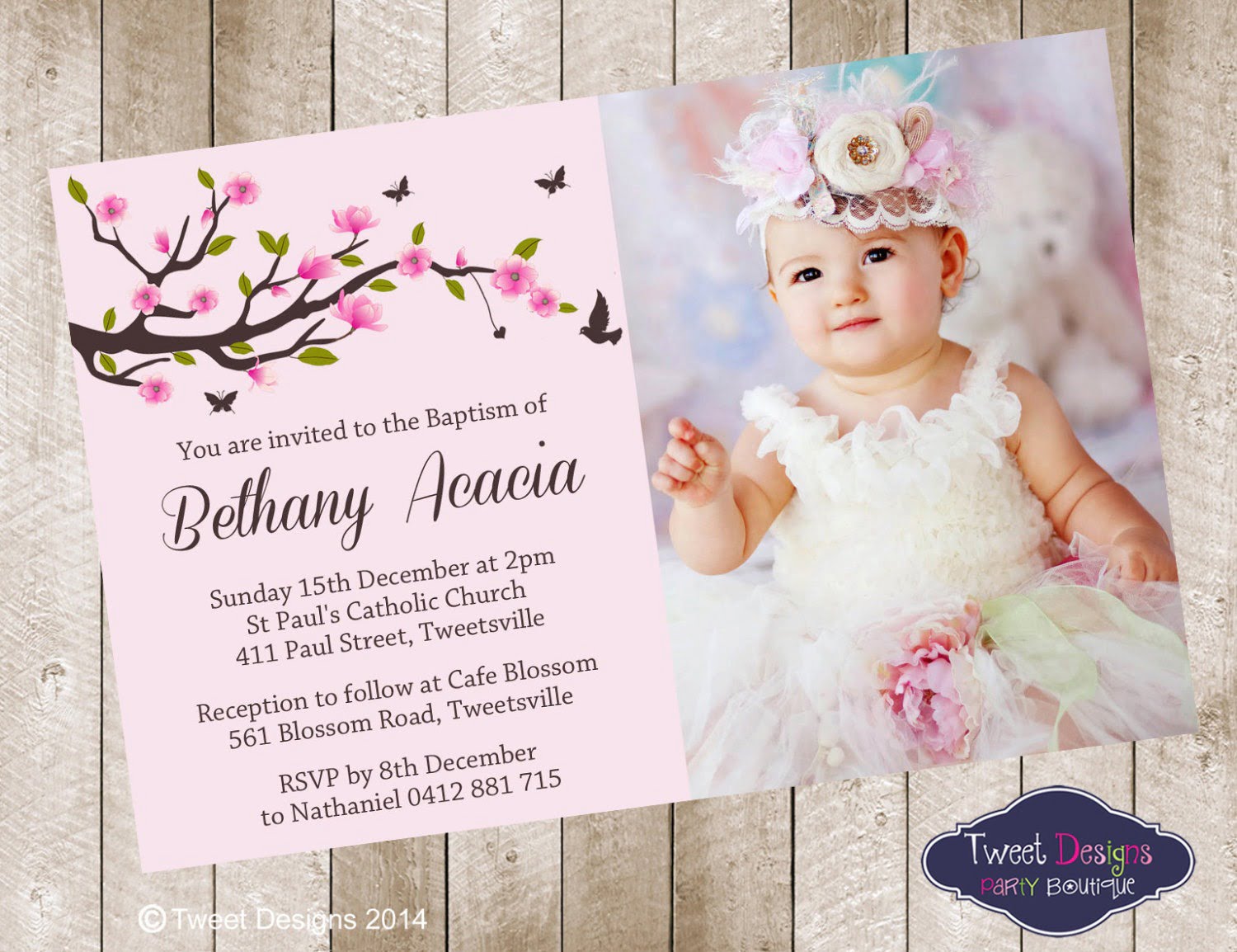 Girl Baptism Invitations