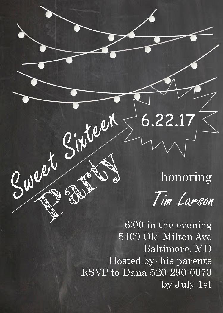 Sweet Sixteen 16 Party Invitation New Selections Fall 2018