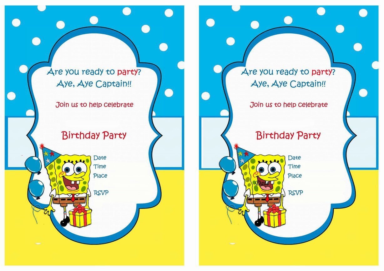 Spongebob â Birthday Printable