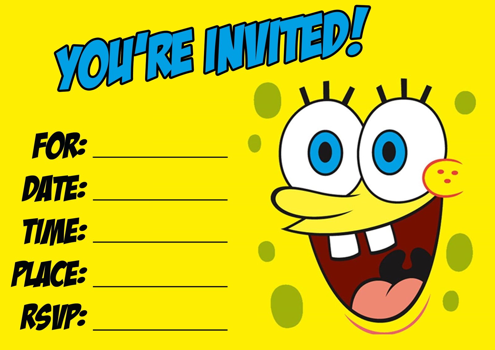 Spongebob Party Invitations Spongebob Party Invitations For Owning