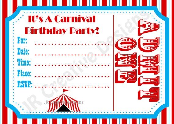 Stunning Carnival Birthday Invitation