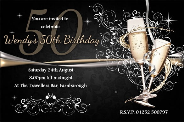 Th Birthday Invitation Templates Free Sample Example Fiftieth