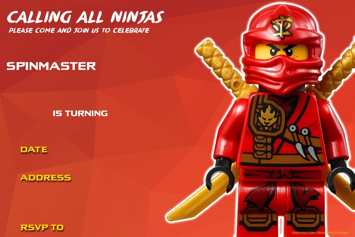 Free Printable Lego Ninjago Birthday Invitation