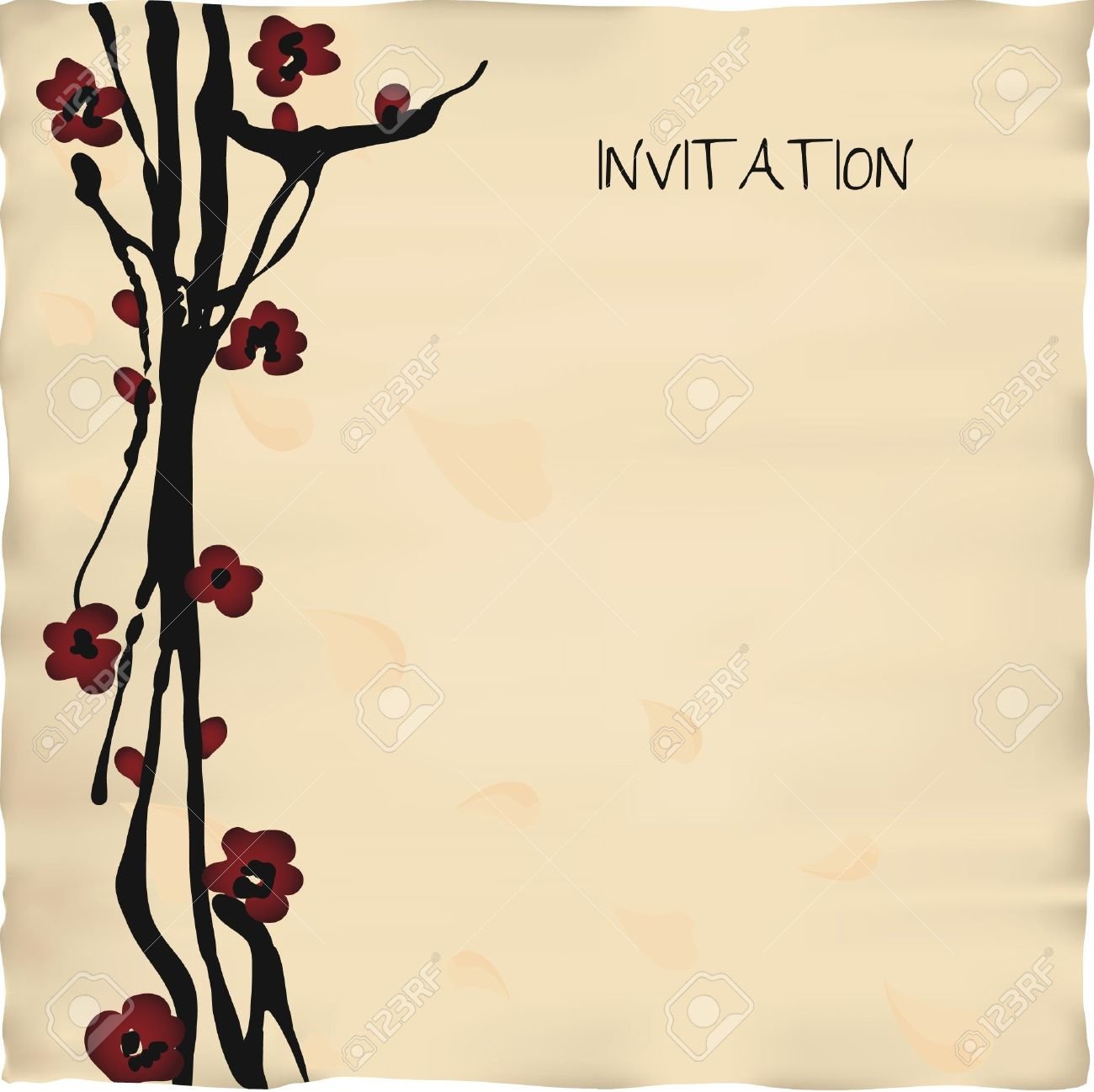 Japanese Or Chinese Style Invitation Card Template Royalty Free