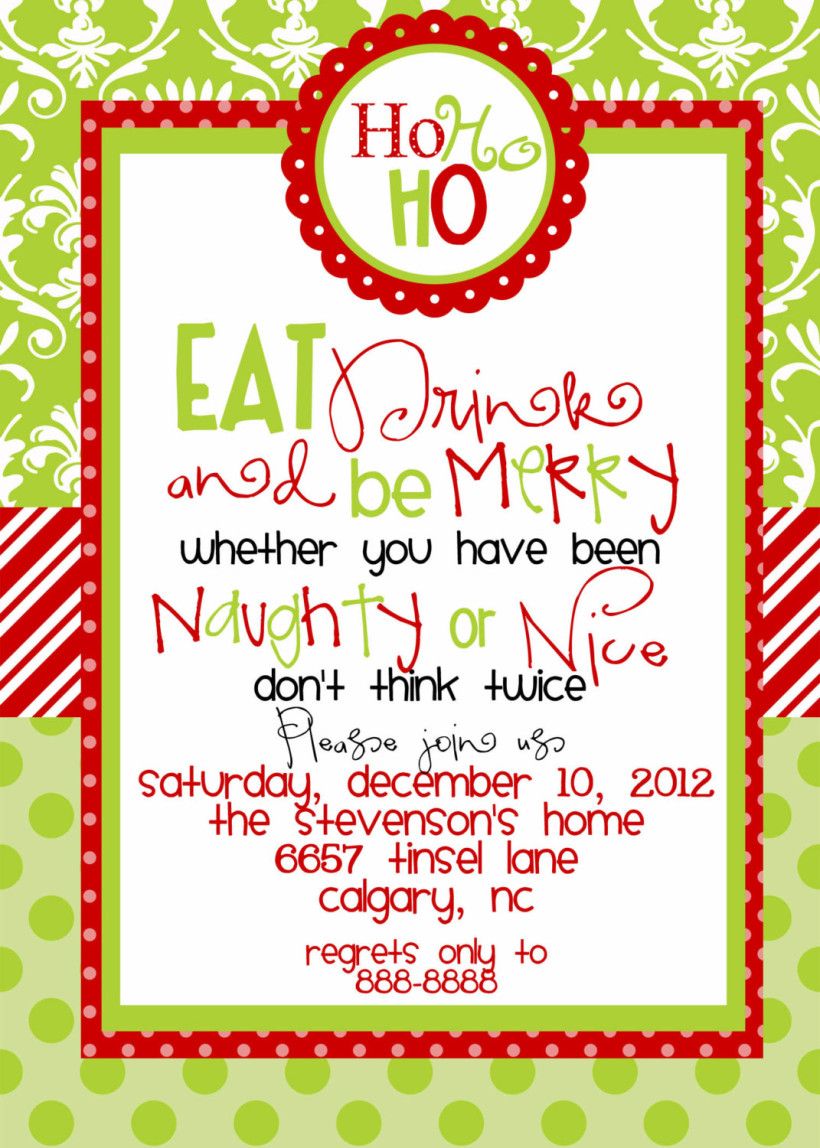 Funny Christmas Party Invitations Wording