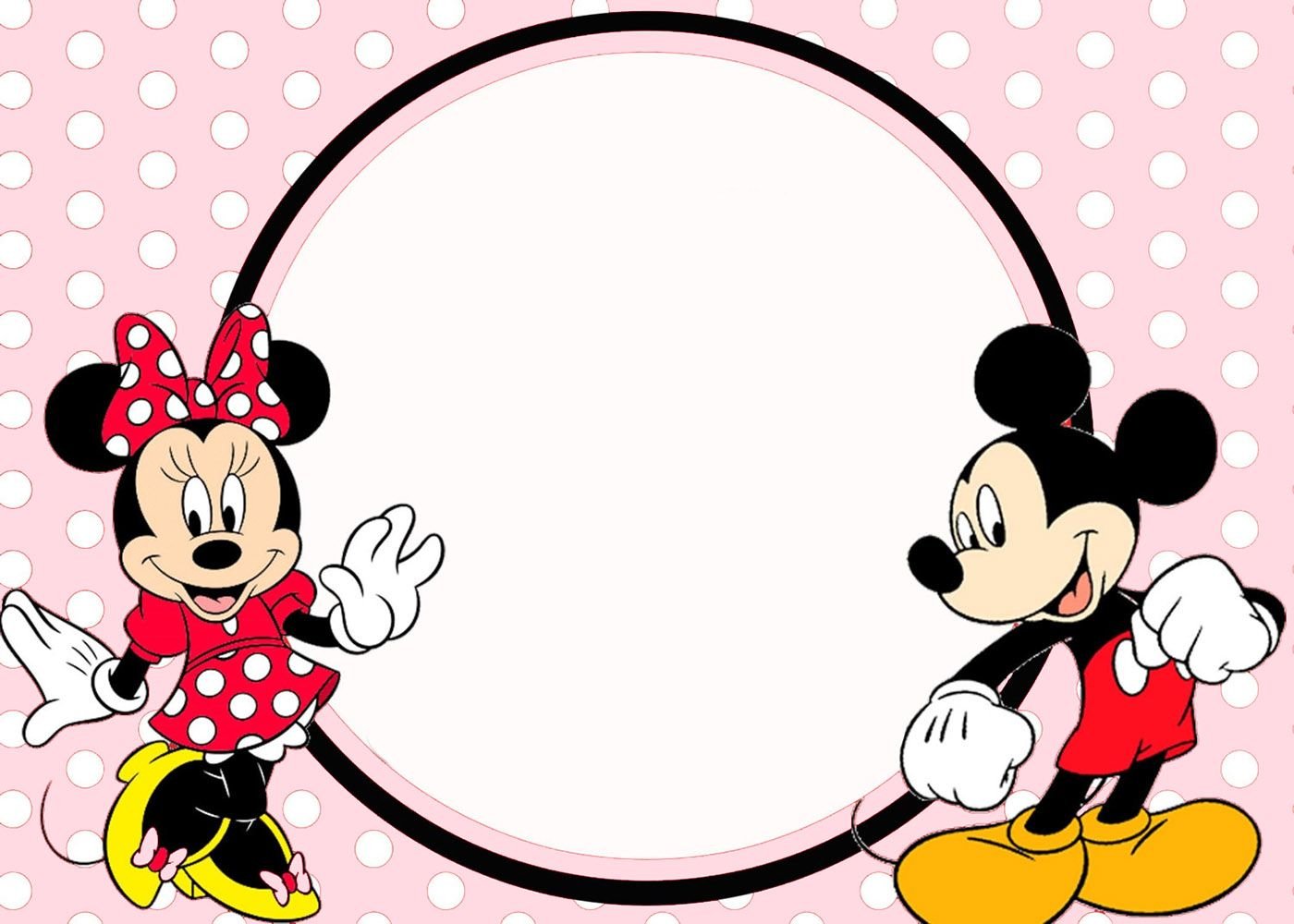 Minnie And Mickey Invitation Template