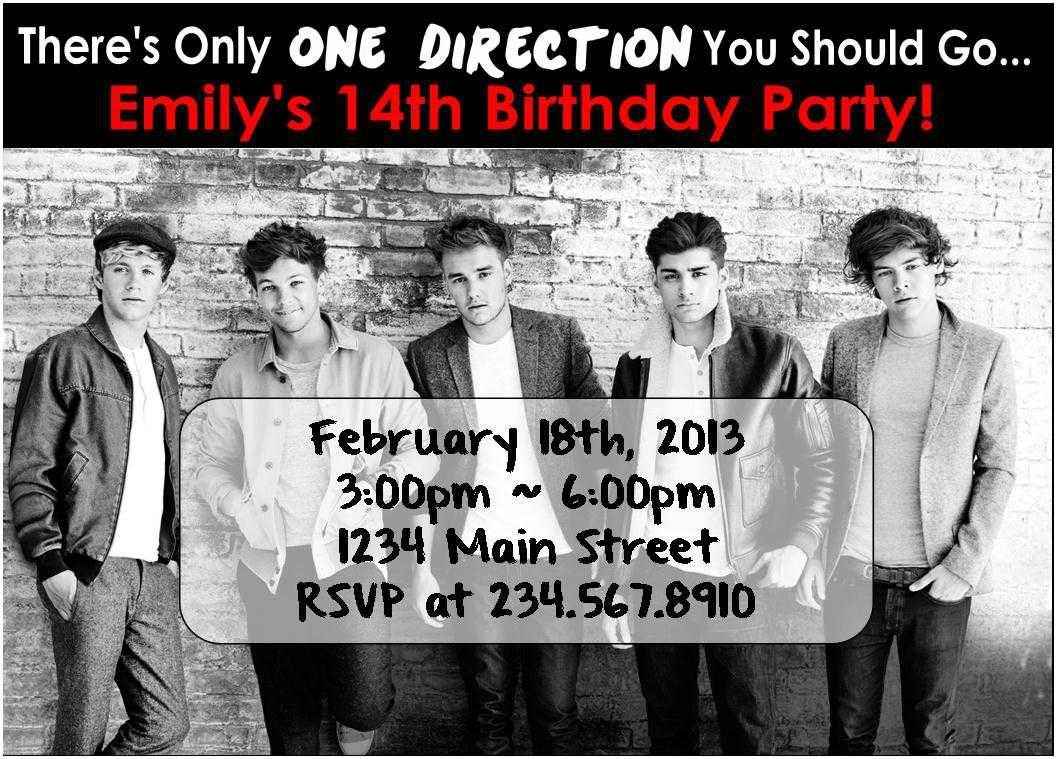 Free Printable Birthday Invitations One Direction