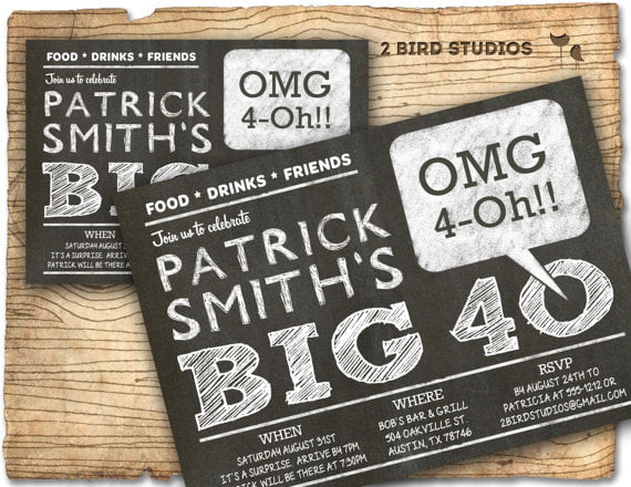 Inspirational 40th Birthday Invitations For Him Or Birthday