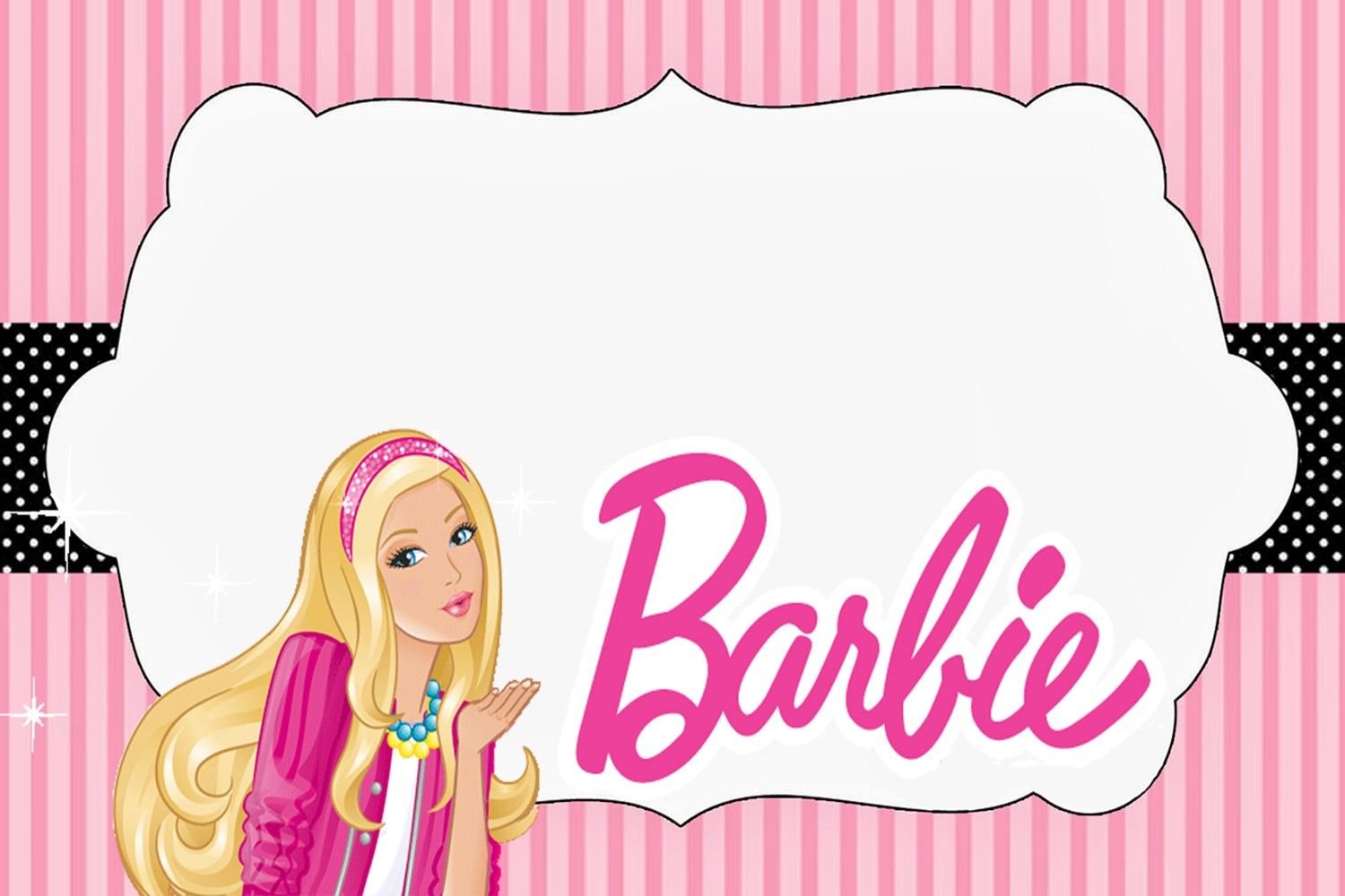 Free Barbie Doll Invitation Card