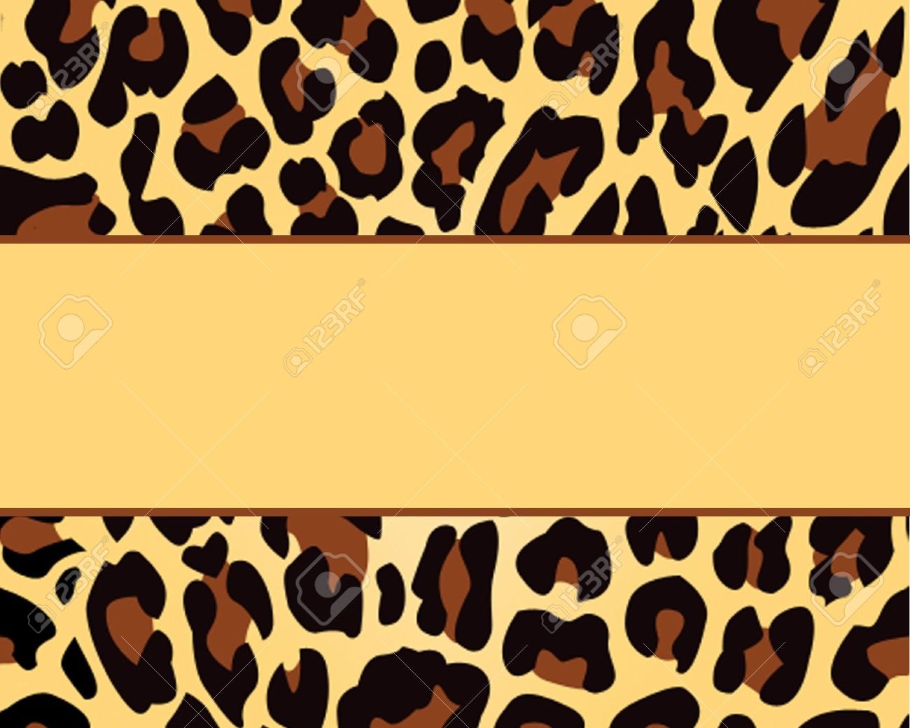 Leopard Print Background Template Stock Photo, Picture And Royalty