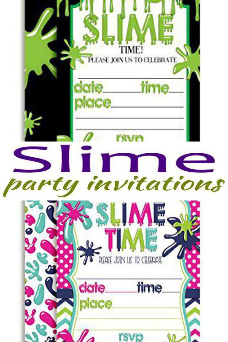 Slime Party Invitations