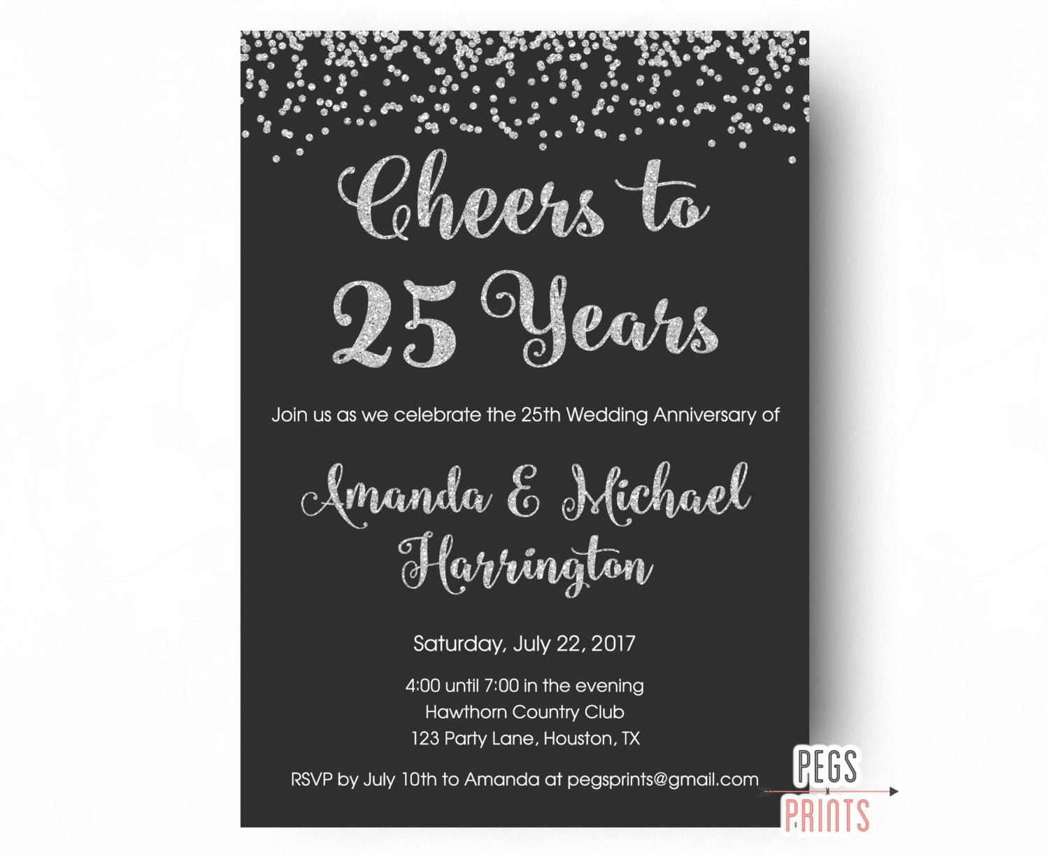 25th Anniversary Invitations
