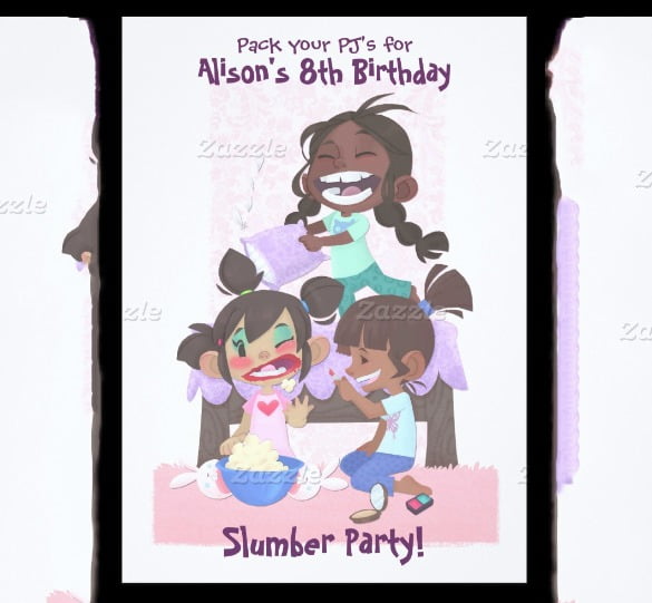 Lovely Free Slumber Party Invitations Vintage Slumber Party