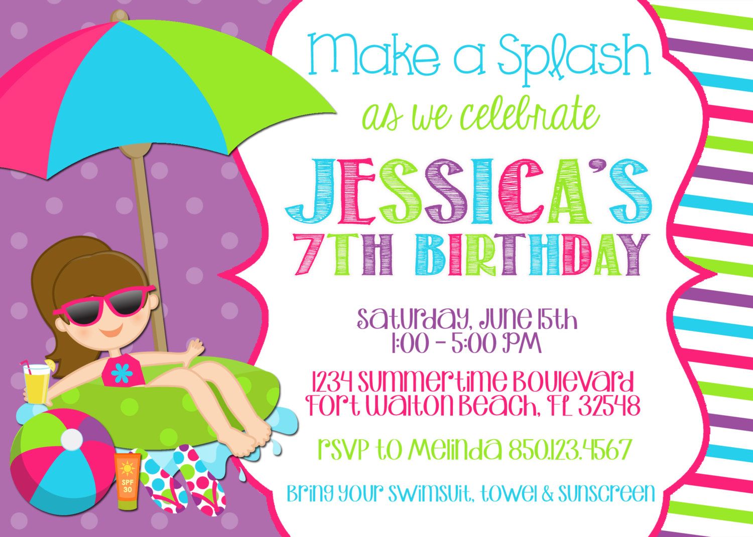 Nice Free Template Birthday Party Invitation Templates Free