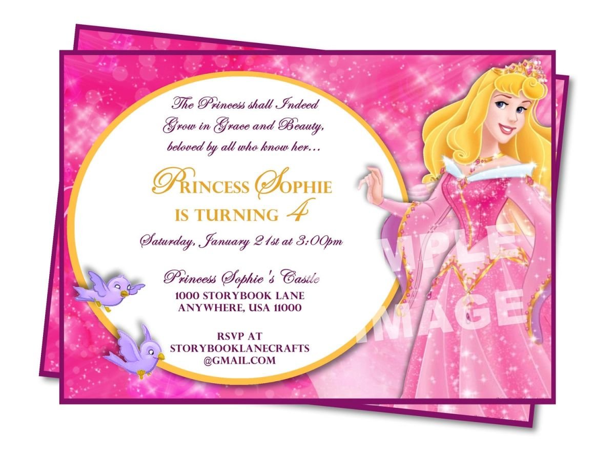 Sample Princess Birthday Invitation Wording