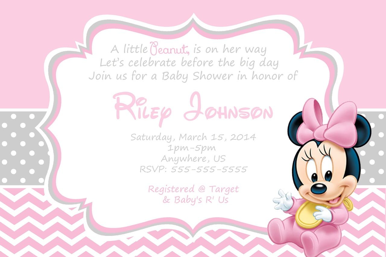 Baby Minnie Mouse Baby Shower Invitations To Create A Astounding