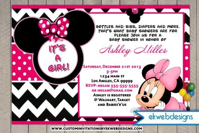 Baby Minnie Mouse Baby Shower Invitations To Create A Astounding