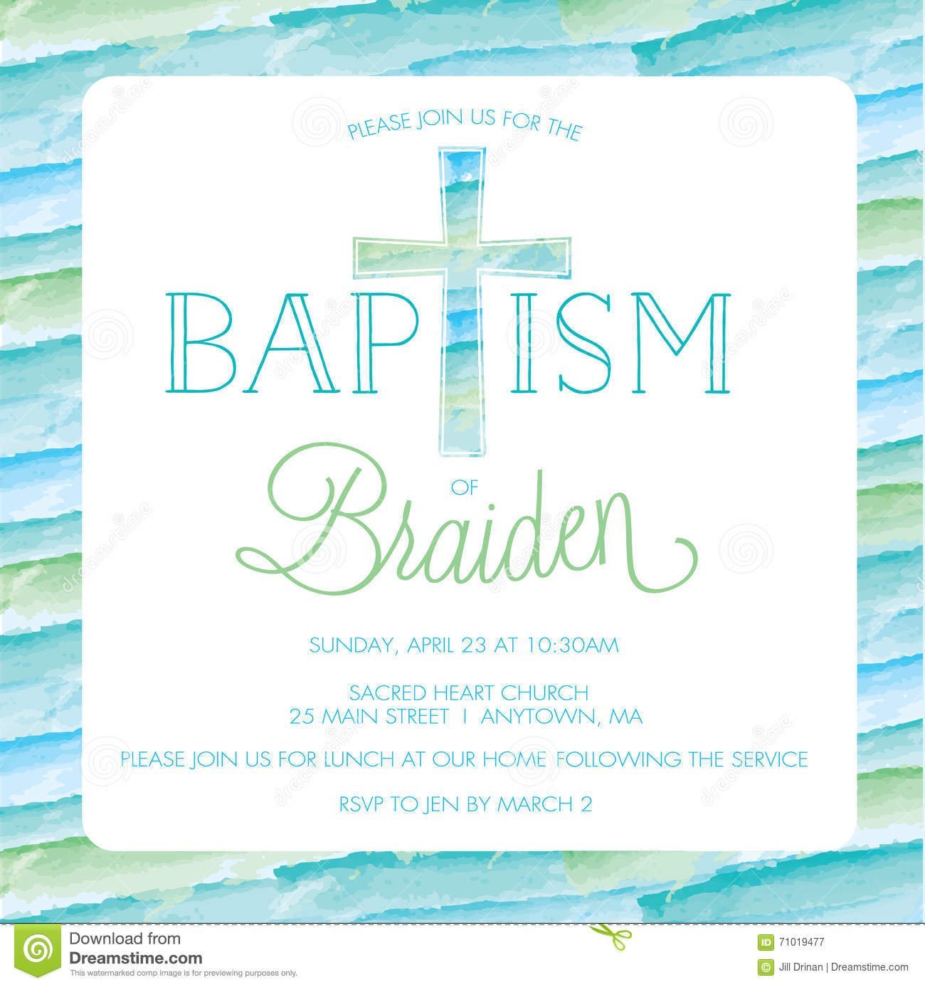Baptism, Christening Invitation Template