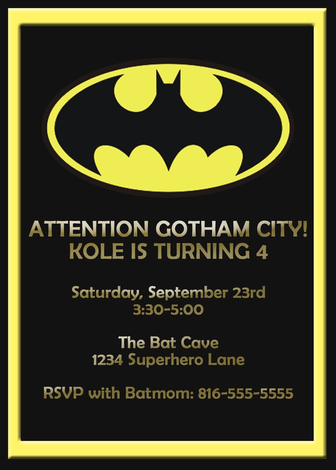 Template Batman-themed Wedding
