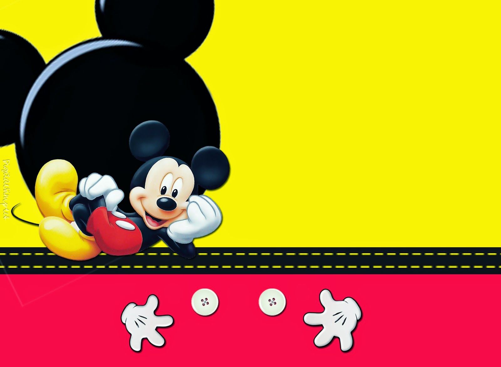 Kit De Mickey En Rojo Y Amarillo Para Imprimir Gratis  (oh My