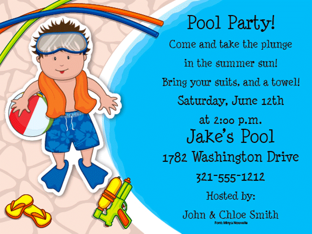 Birthday Pool Party Invitations Birthday Pool Party Invitations