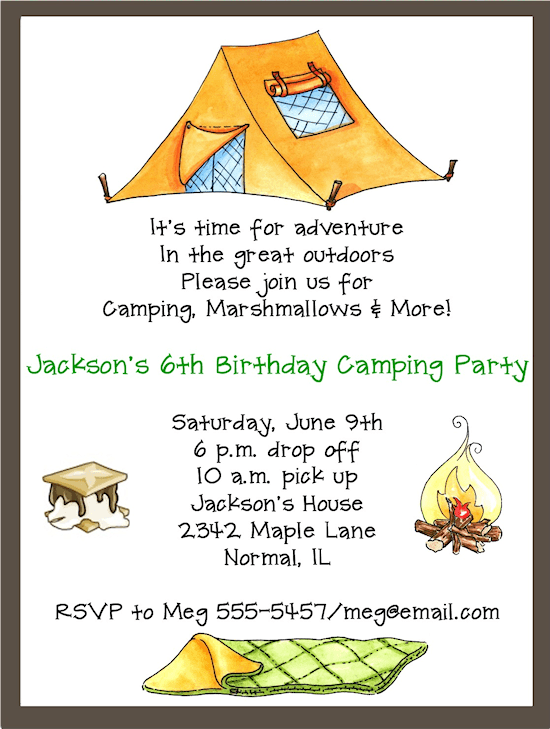 Invitation Template  Camping Invitations Templates Free